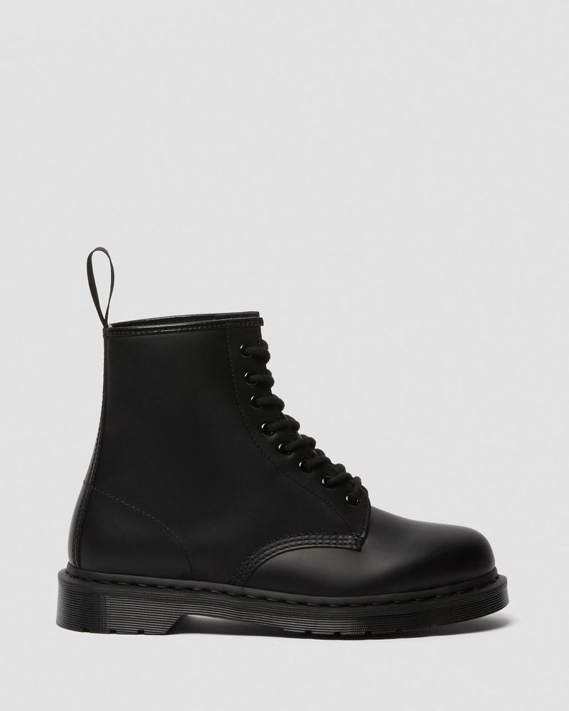 Dr Doc Martens 1460 Mono Smooth Cuero Encaje Up Boots (Smooth Cuero) Negros | PH02-V6GI