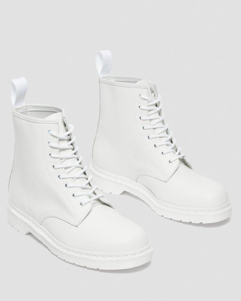 Dr Doc Martens 1460 Mono Smooth Cuero Encaje Up Boots (Smooth Cuero) Blancos | UF32-Z8MZ