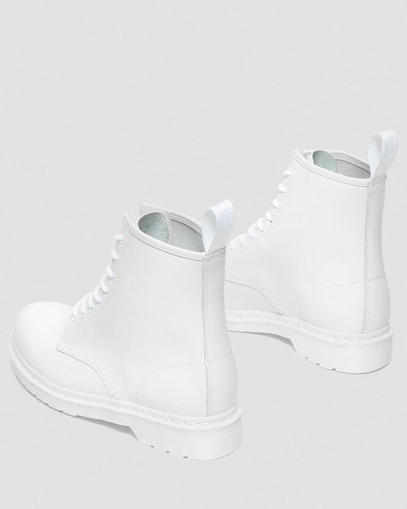 Dr Doc Martens 1460 Mono Smooth Cuero Encaje Up Boots (Smooth Cuero) Blancos | UF32-Z8MZ