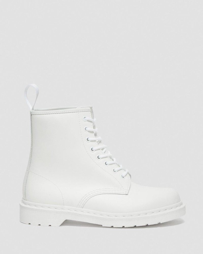 Dr Doc Martens 1460 Mono Smooth Cuero Encaje Up Boots (Smooth Cuero) Blancos | UF32-Z8MZ