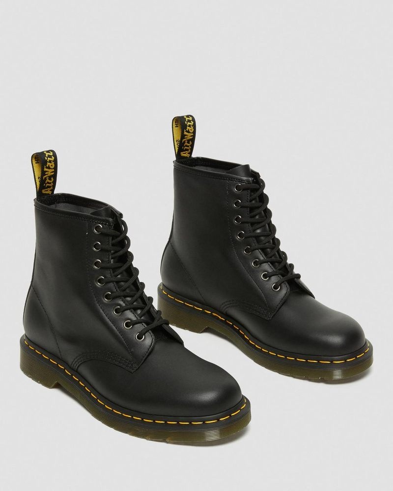 Dr Doc Martens 1460 Nappa Cuero Encaje Up Boots (Nappa Cuero) Negros | TK77-L6WH