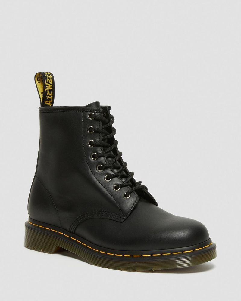 Dr Doc Martens 1460 Nappa Cuero Encaje Up Boots (Nappa Cuero) Negros | TK77-L6WH