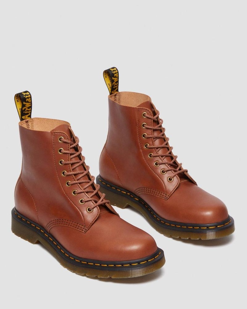 Dr Doc Martens 1460 Pascal Carrara Cuero Encaje Up Boots (Carrara) Saddle Tan | KK98-Y2RT