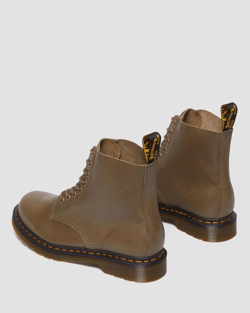 Dr Doc Martens 1460 Pascal Carrara Cuero Encaje Up Boots (Carrara) Verde Oliva | RP74-V7RG