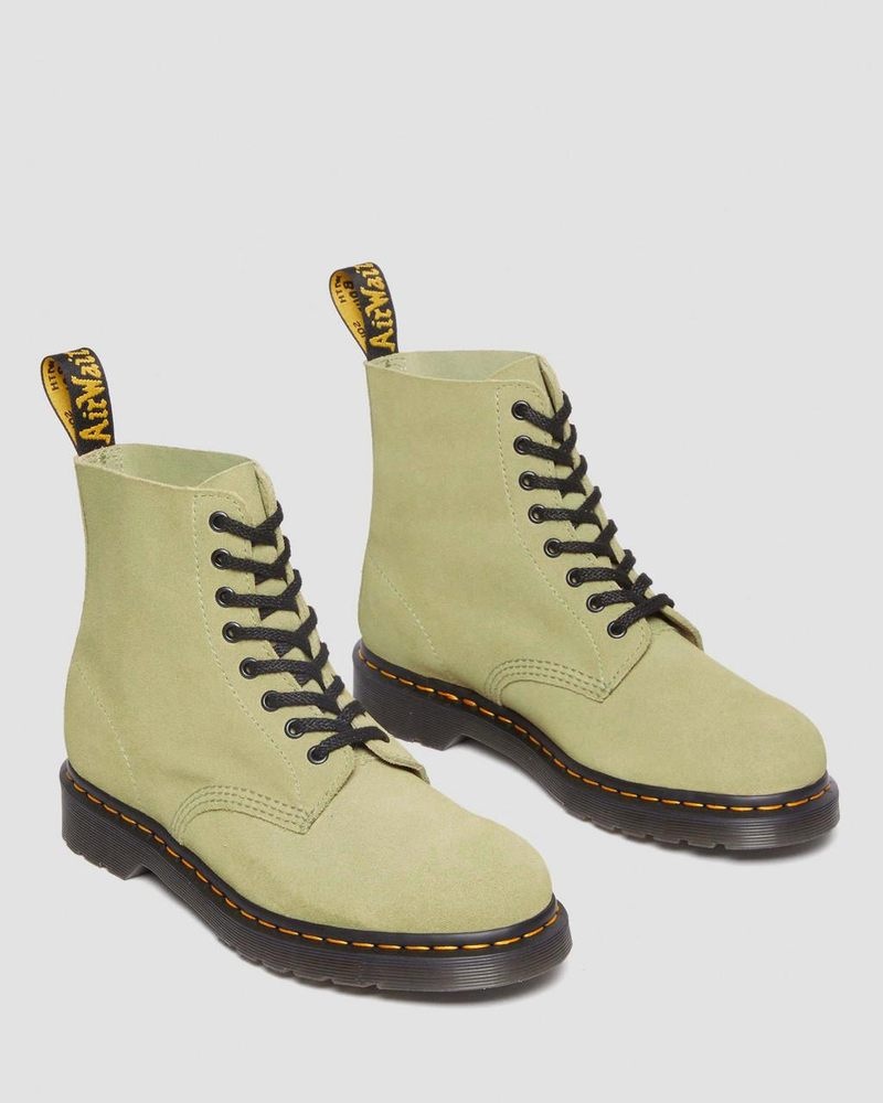 Dr Doc Martens 1460 Pascal Gamuza Encaje Up Boots (E H Gamuza+E H Gamuza Mb) Verde Oliva | MK77-Y5XZ