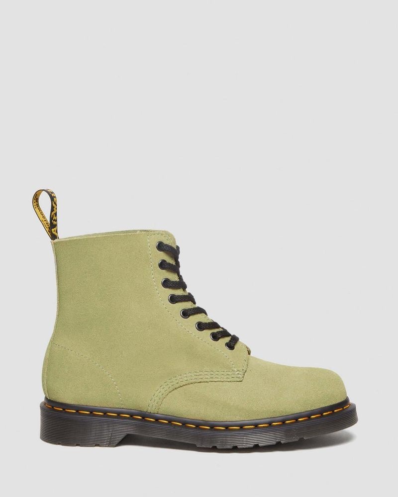 Dr Doc Martens 1460 Pascal Gamuza Encaje Up Boots (E H Gamuza+E H Gamuza Mb) Verde Oliva | MK77-Y5XZ