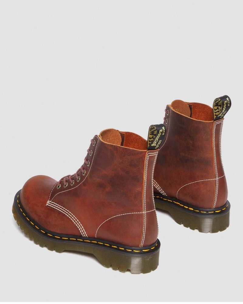 Dr Doc Martens 1460 Pascal Made in England Heritage Cuero Encaje Up Boots Heritage Tan | IO41-T8EN