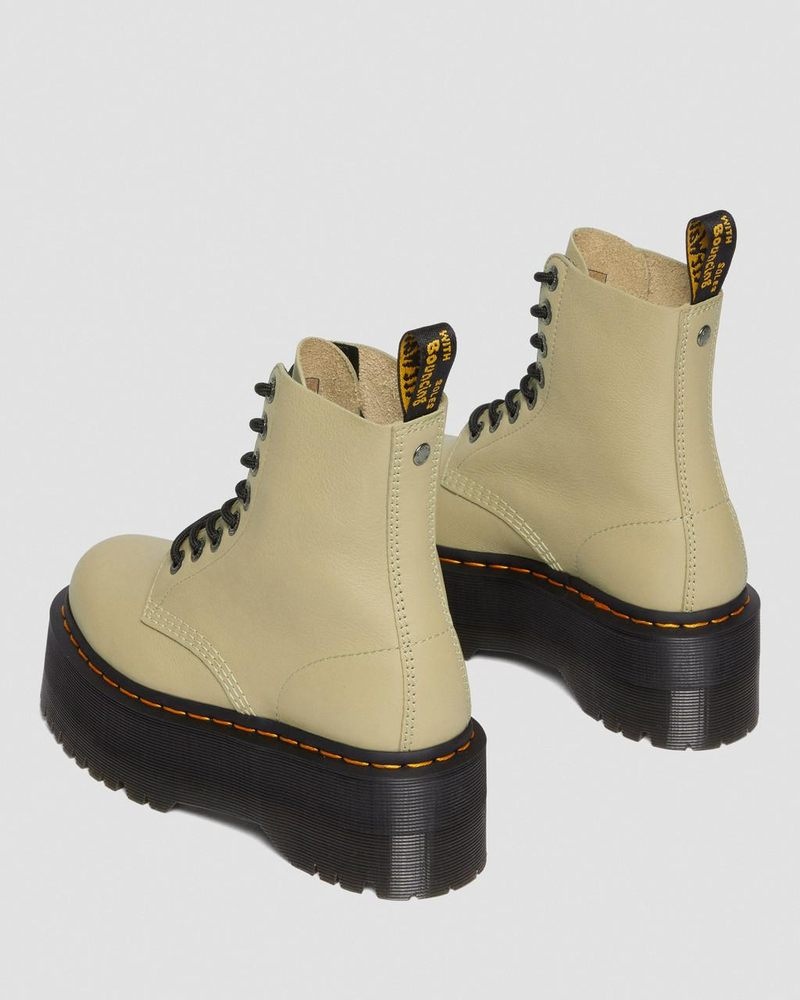 Dr Doc Martens 1460 Pascal Max Cuero Plataforma Boots (Pisa) Verde Oliva | FU02-A1VY