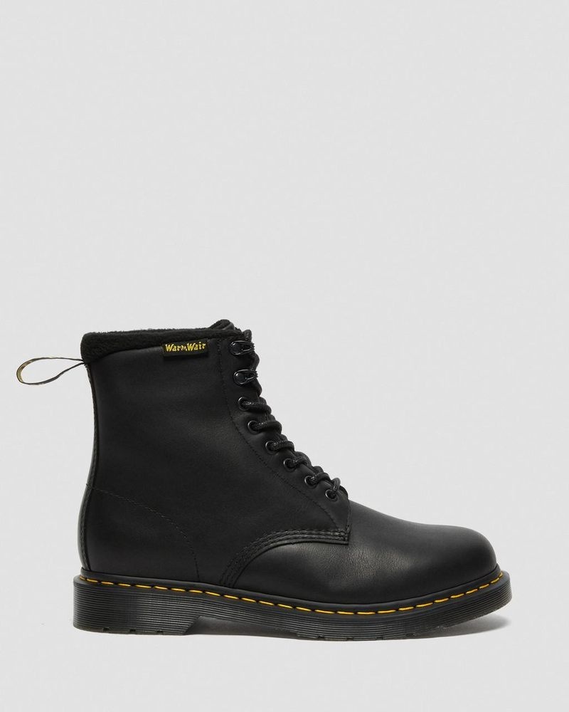 Dr Doc Martens 1460 Pascal Warmwair Cuero Encaje Up Boots (Valor Wp) Negros | PS02-W4WB