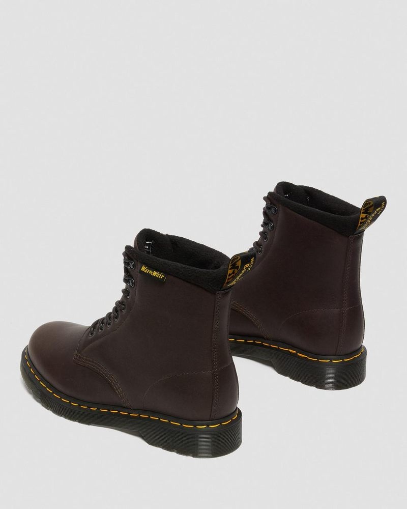 Dr Doc Martens 1460 Pascal Warmwair Cuero Encaje Up Boots (Valor Wp) Marrom Oscuro | WT60-Y7FT