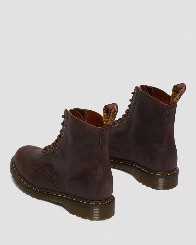 Dr Doc Martens 1460 Pascal Waxed Full Grain Cuero Encaje Up Boots (Waxed Full Grain) Chestnut | GV73-I1ZF