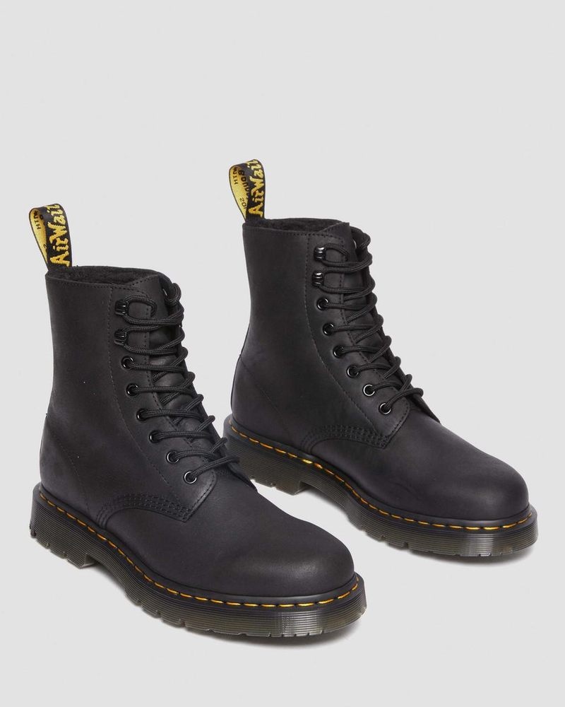 Dr Doc Martens 1460 Pascal Wintergrip Outlaw Cuero Encaje Up Boots (Outlaw) Negros | WY88-P5PJ