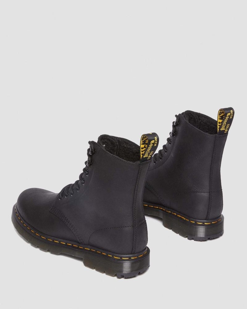 Dr Doc Martens 1460 Pascal Wintergrip Outlaw Cuero Encaje Up Boots (Outlaw) Negros | WY88-P5PJ