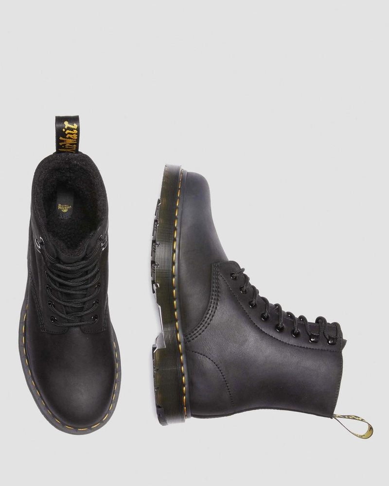 Dr Doc Martens 1460 Pascal Wintergrip Outlaw Cuero Encaje Up Boots (Outlaw) Negros | WY88-P5PJ