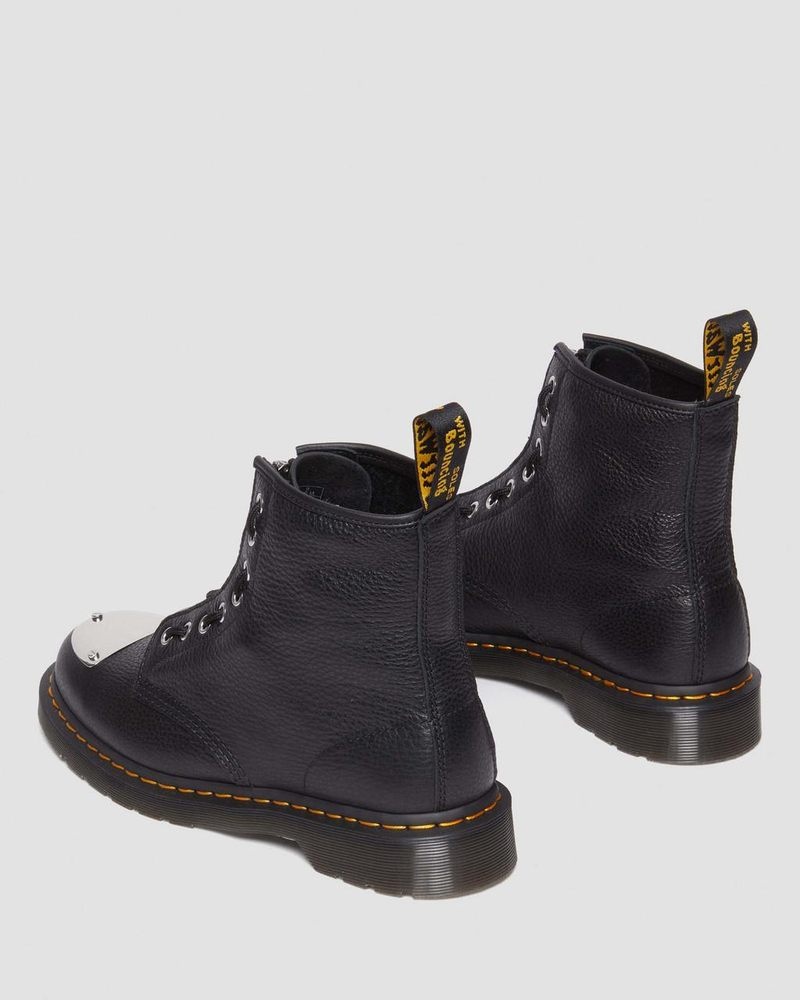 Dr Doc Martens 1460 Puntera Plate Lunar Cuero Jungle Zip Boots (Milled Nappa) Negros | QS62-R2CF