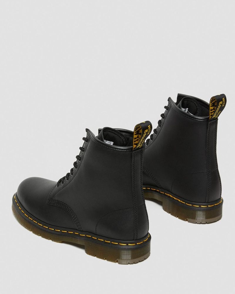 Dr Doc Martens 1460 Slip Resistant Cuero Encaje Up Boots (Industrial Full Grain) Negros | OV31-B3GP