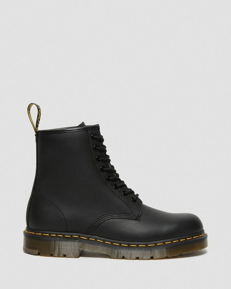 Dr Doc Martens 1460 Slip Resistant Cuero Encaje Up Boots (Industrial Full Grain) Negros | OV31-B3GP