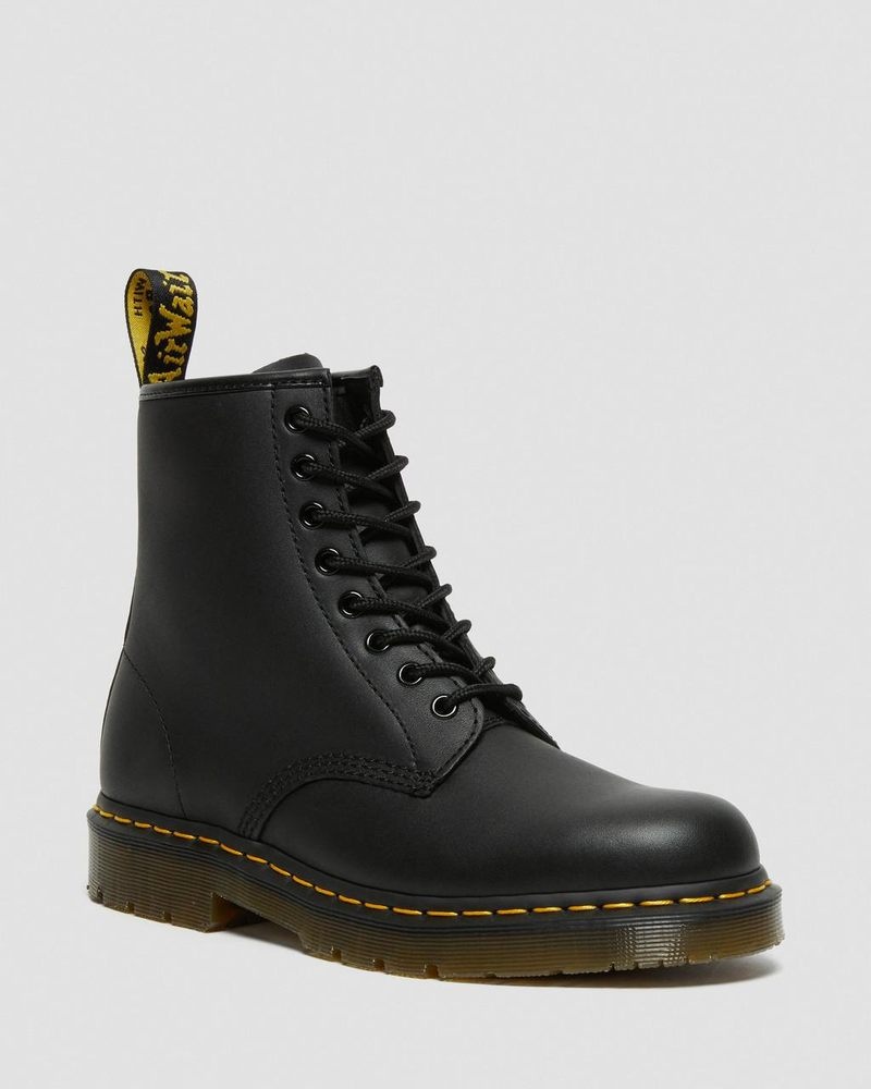 Dr Doc Martens 1460 Slip Resistant Cuero Encaje Up Boots (Industrial Full Grain) Negros | OV31-B3GP