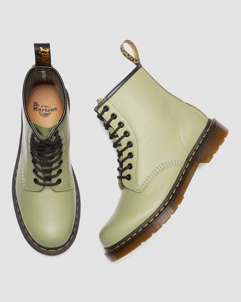 Dr Doc Martens 1460 Smooth Cuero Encaje Up Boots (Smooth Cuero) Verde Oliva | OC12-F8SH