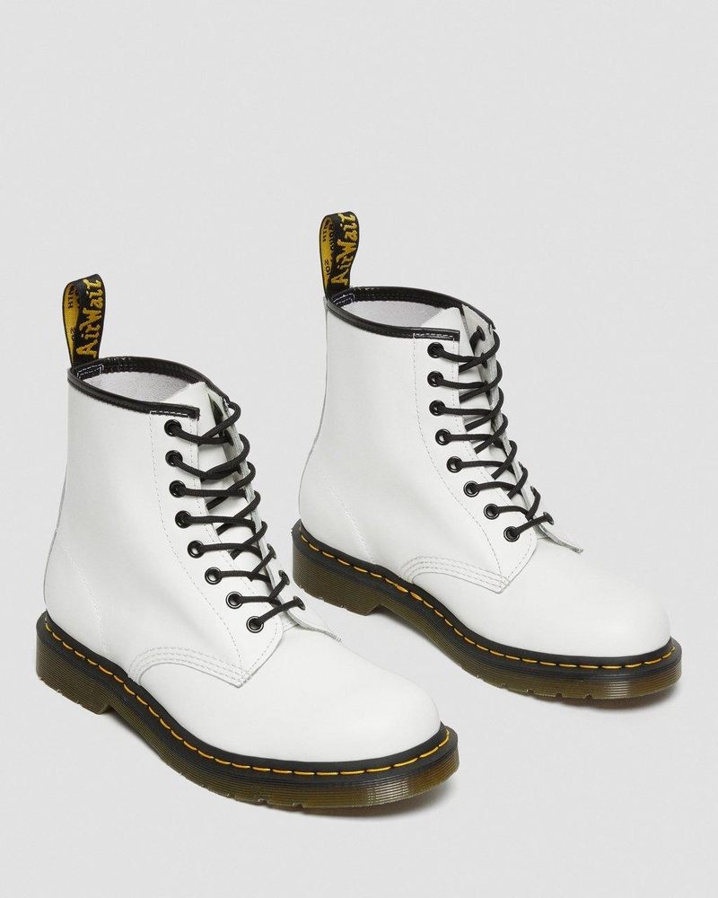 Dr Doc Martens 1460 Smooth Cuero Encaje Up Boots (Smooth Cuero) Blancos | DT10-R9PT