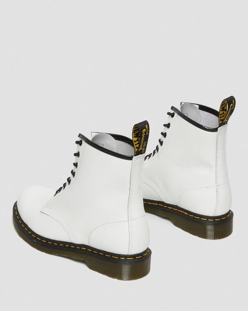 Dr Doc Martens 1460 Smooth Cuero Encaje Up Boots (Smooth Cuero) Blancos | DT10-R9PT