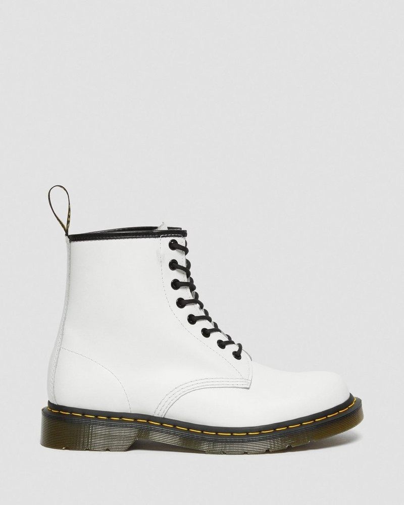 Dr Doc Martens 1460 Smooth Cuero Encaje Up Boots (Smooth Cuero) Blancos | DT10-R9PT