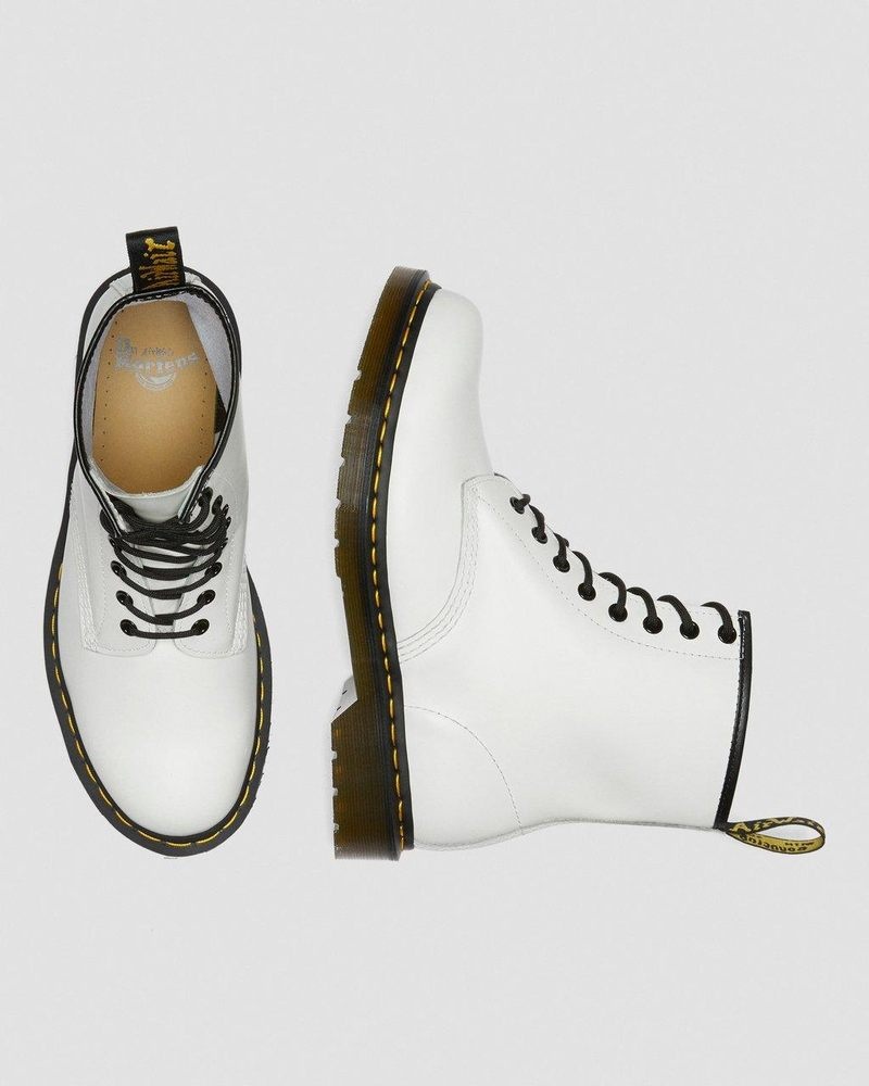 Dr Doc Martens 1460 Smooth Cuero Encaje Up Boots (Smooth Cuero) Blancos | DT10-R9PT