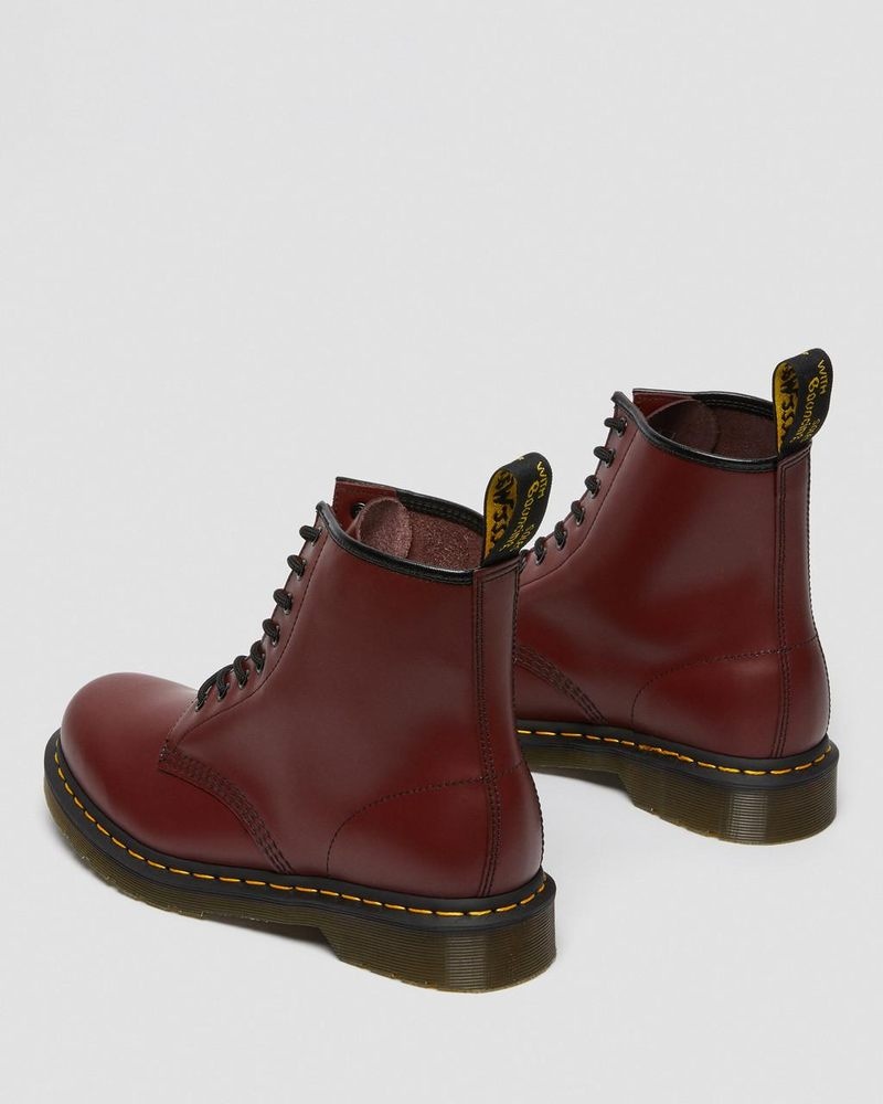 Dr Doc Martens 1460 Smooth Cuero Encaje Up Boots (Smooth Cuero) Rojos | VQ22-M1TX