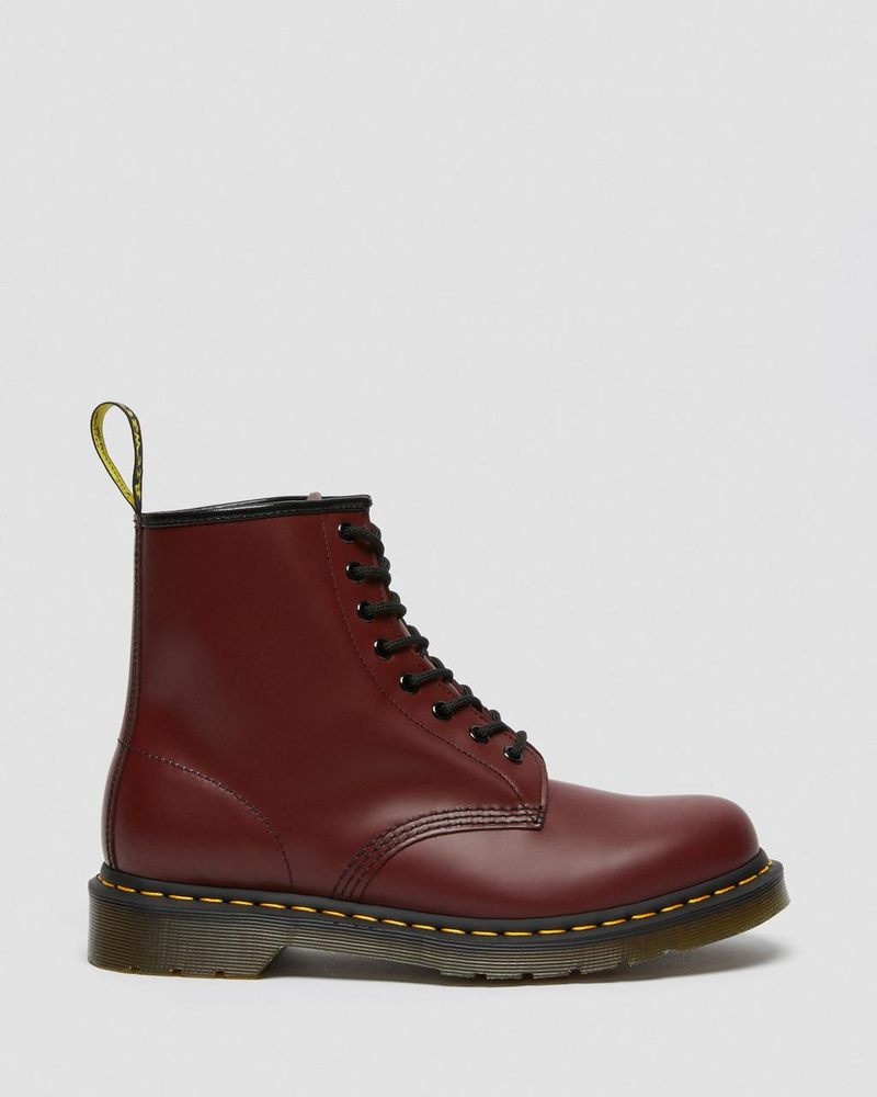 Dr Doc Martens 1460 Smooth Cuero Encaje Up Boots (Smooth Cuero) Rojos | VQ22-M1TX