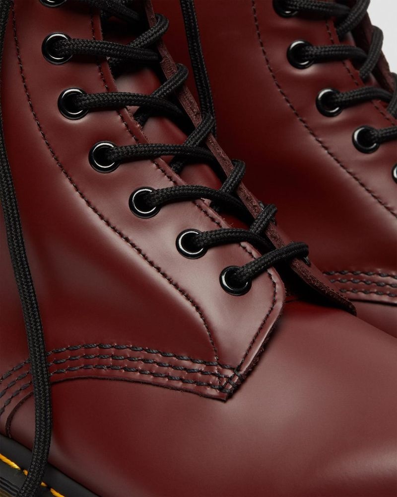 Dr Doc Martens 1460 Smooth Cuero Encaje Up Boots (Smooth Cuero) Rojos | VQ22-M1TX