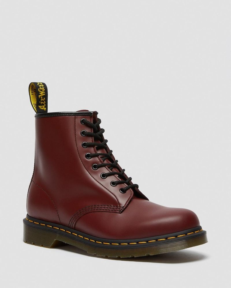 Dr Doc Martens 1460 Smooth Cuero Encaje Up Boots (Smooth Cuero) Rojos | VQ22-M1TX