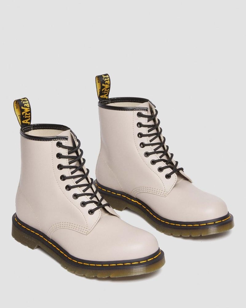 Dr Doc Martens 1460 Smooth Cuero Encaje Up Boots (Smooth Cuero) Vintage Taupe | YU37-H6NN