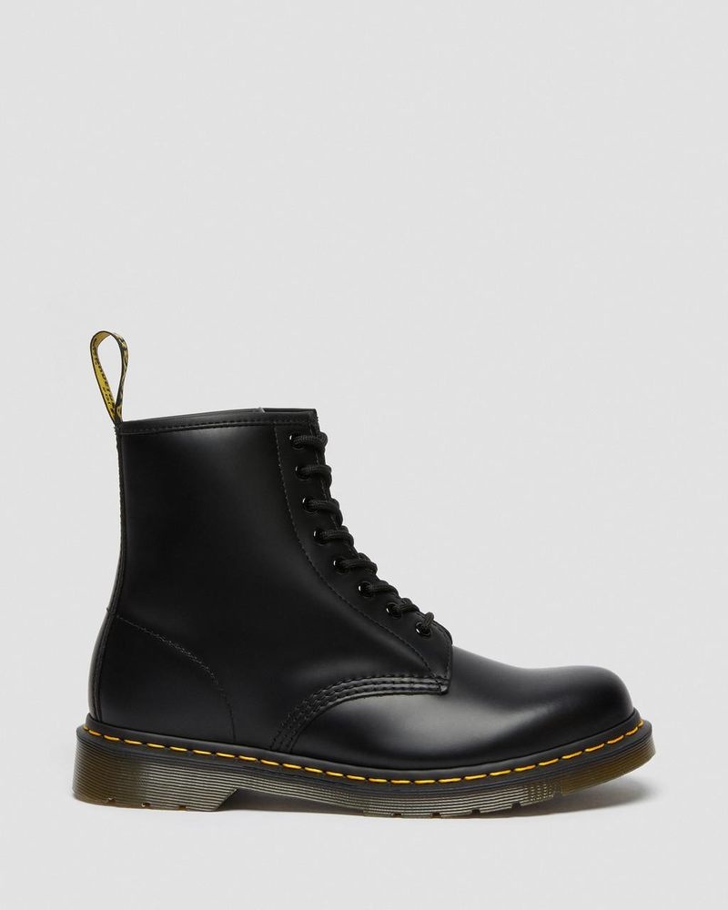 Dr Doc Martens 1460 Smooth Cuero Encaje Up Boots (Smooth Cuero) Negros | EH48-T1NH