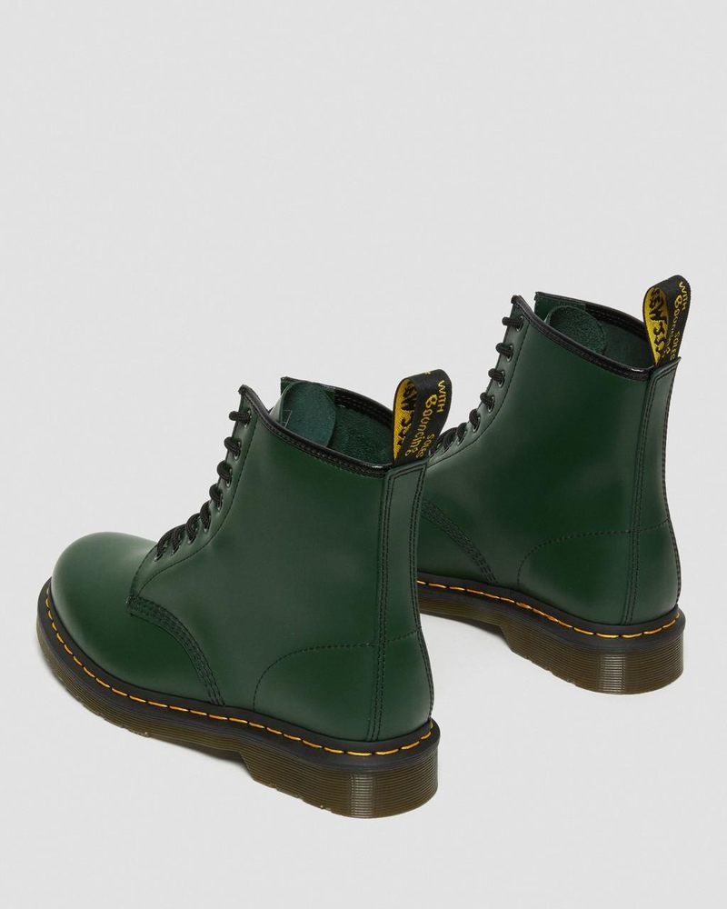 Dr Doc Martens 1460 Smooth Cuero Encaje Up Boots (Smooth Cuero) Verdes | DW54-V8JA