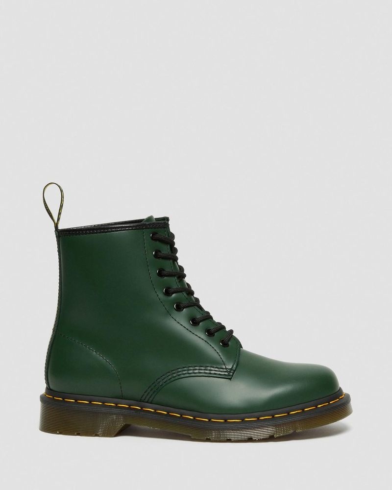 Dr Doc Martens 1460 Smooth Cuero Encaje Up Boots (Smooth Cuero) Verdes | DW54-V8JA