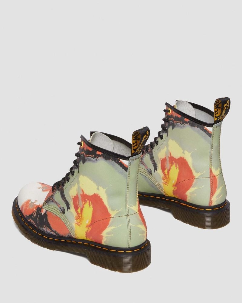 Dr Doc Martens 1460 Tate 'Volcanic Flare' Cuero Encaje Up Boots (Backhand) Multi | GY55-U7UF