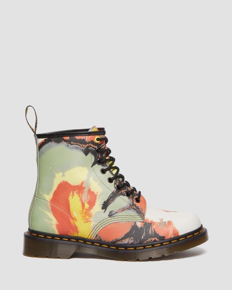 Dr Doc Martens 1460 Tate 'Volcanic Flare' Cuero Encaje Up Boots (Backhand) Multi | GY55-U7UF