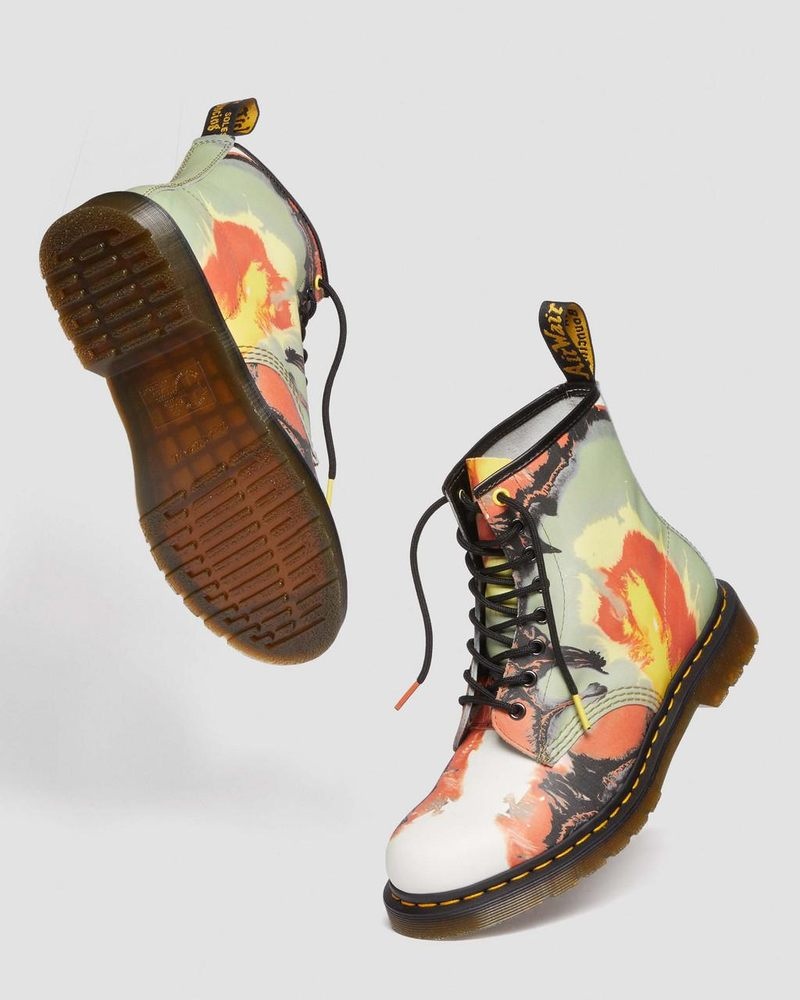 Dr Doc Martens 1460 Tate 'Volcanic Flare' Cuero Encaje Up Boots (Backhand) Multi | GY55-U7UF