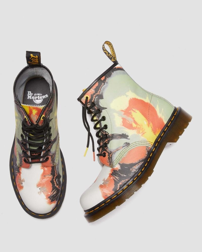 Dr Doc Martens 1460 Tate 'Volcanic Flare' Cuero Encaje Up Boots (Backhand) Multi | GY55-U7UF