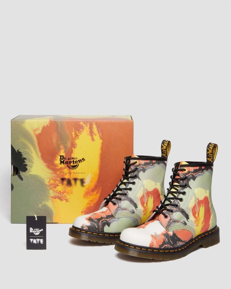 Dr Doc Martens 1460 Tate 'Volcanic Flare' Cuero Encaje Up Boots (Backhand) Multi | GY55-U7UF