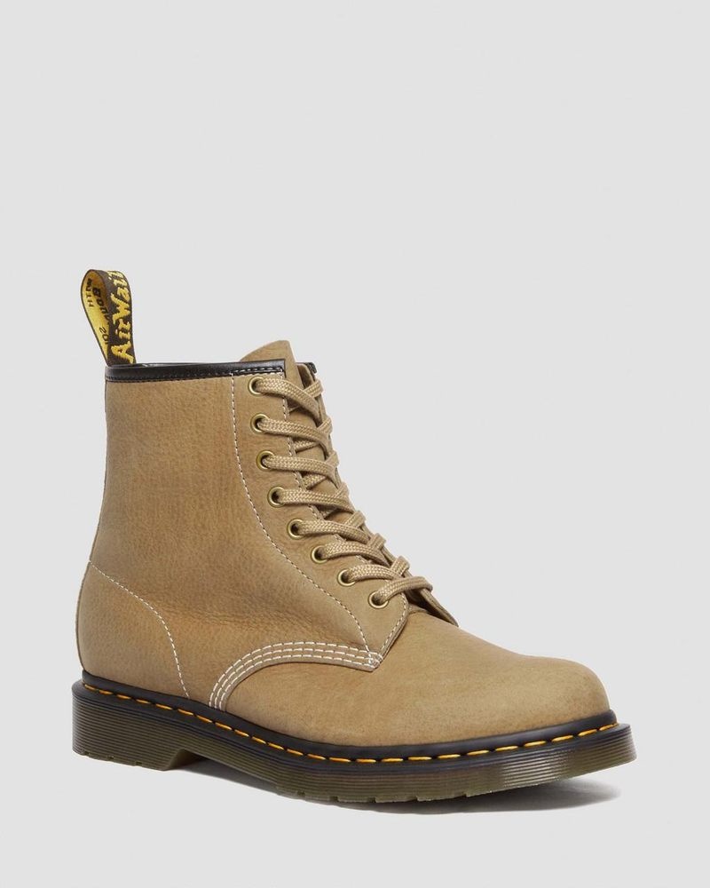 Dr Doc Martens 1460 Tumbled Nubuck Cuero Encaje Up Boots (Tumbled Nubuck) Savannah Tan | TK56-X0MA