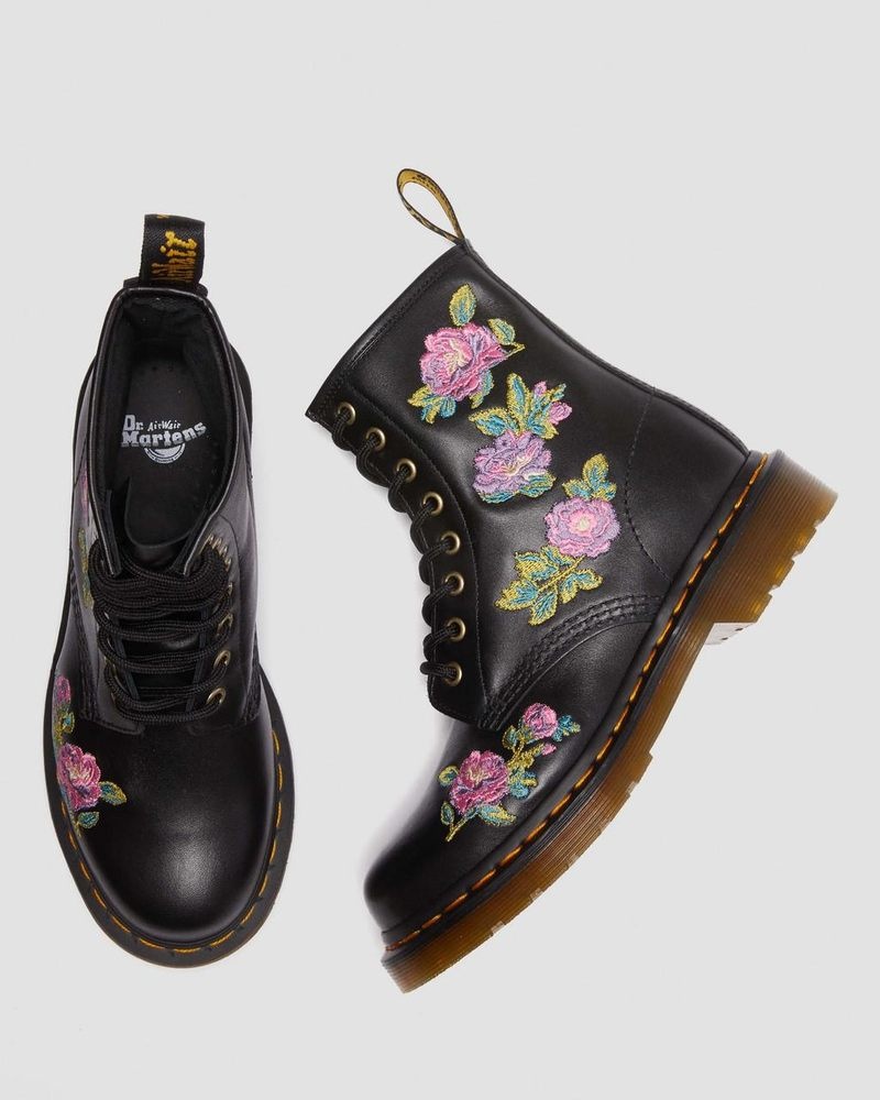 Dr Doc Martens 1460 Vonda II - Embroidered Floral Boots (Nappa Lux) | AU41-J3DJ