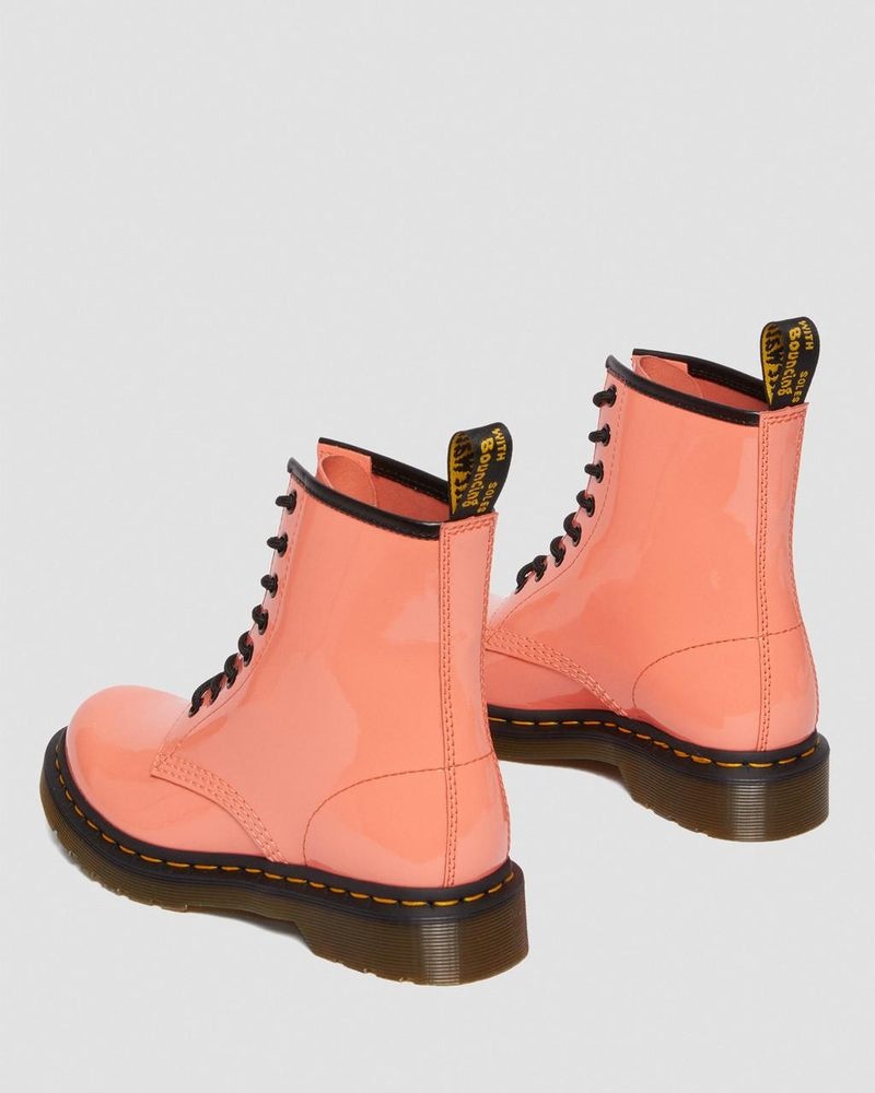 Dr Doc Martens 1460 - Charol Cuero Encaje Up Boots (Charol Cuero) Coral | ZA68-I6WF