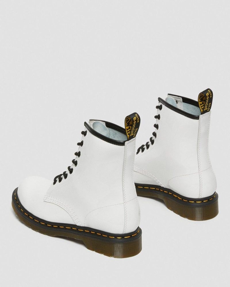 Dr Doc Martens 1460 - Charol Cuero Encaje Up Boots (Charol Cuero) Blancos | PJ23-R3YO