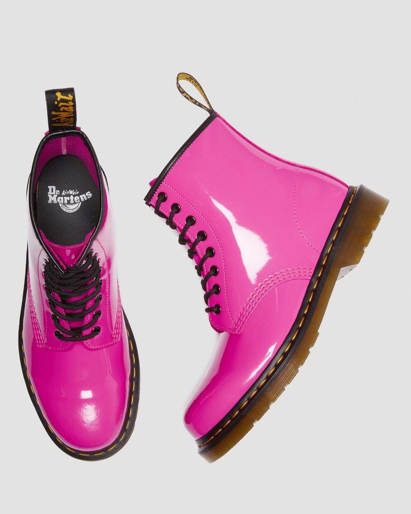 Dr Doc Martens 1460 - Charol Cuero Encaje Up Boots (Charol Cuero) Rosas | JZ41-F8QF