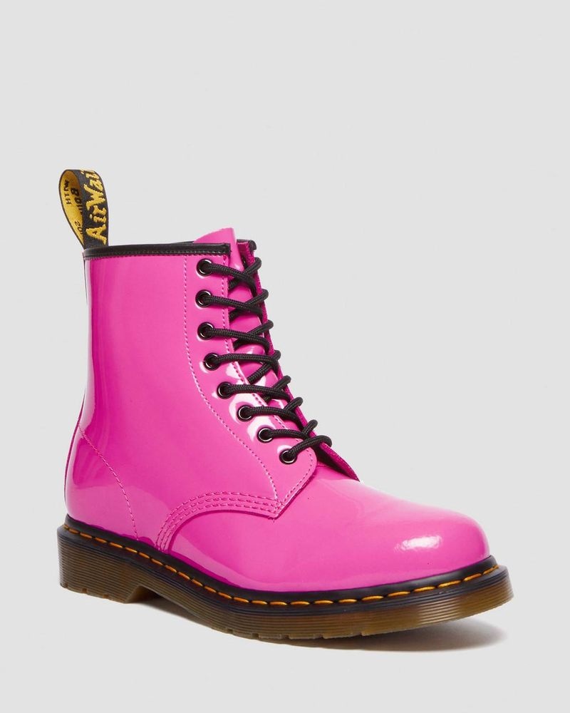 Dr Doc Martens 1460 - Charol Cuero Encaje Up Boots (Charol Cuero) Rosas | JZ41-F8QF