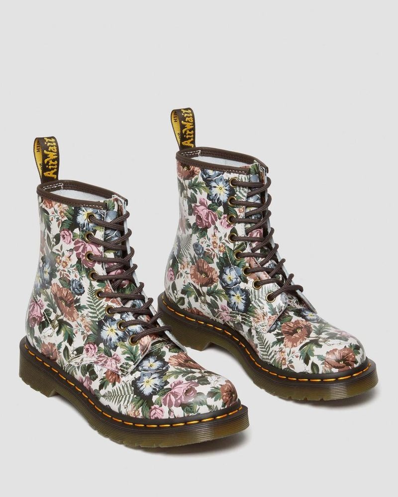 Dr Doc Martens 1460 - English Garden Cuero Encaje Up Boots (Backhand) Multi | GM01-W4AN