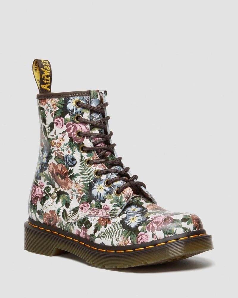 Dr Doc Martens 1460 - English Garden Cuero Encaje Up Boots (Backhand) Multi | GM01-W4AN