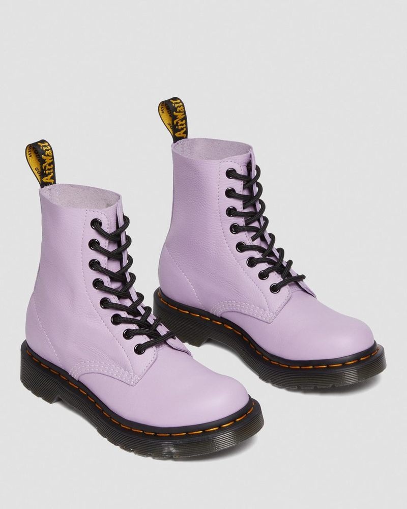 Dr Doc Martens 1460 - Pascal Black Eyelet Encaje Up Boots (Virginia) Lilac | NW15-Y1NO