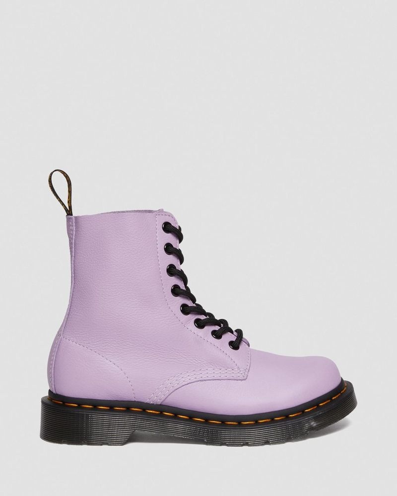 Dr Doc Martens 1460 - Pascal Black Eyelet Encaje Up Boots (Virginia) Lilac | NW15-Y1NO